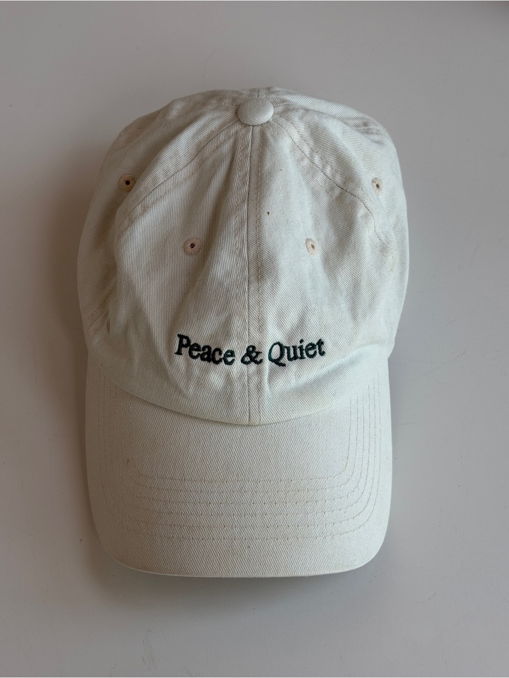 cream/off-white embroidered adjustable dad cap